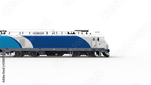 Obraz na plátně 3d rendering of a locomotive train isolated in a white studio background