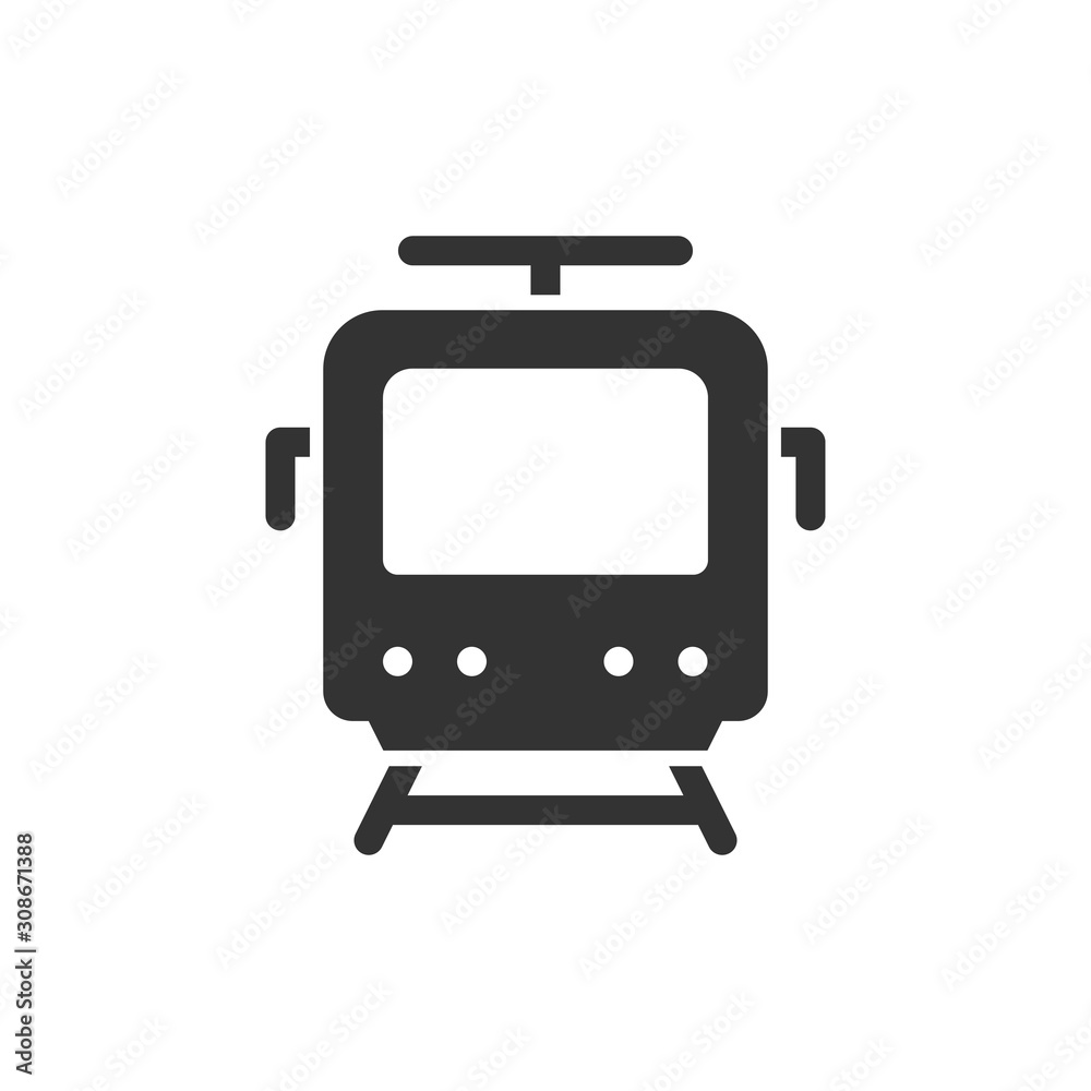 Train front view vector glyph style icon. Marking of public transport stops. Train front view vector glyph style icon. Marking of public transport stops.
