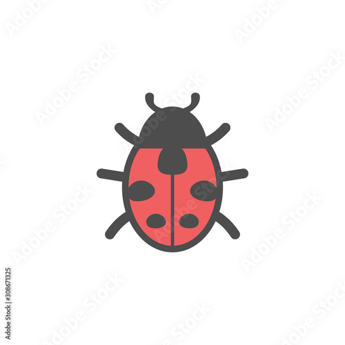 Ladybug insect colorful vector icon, nature simple illustration. Isolated single icon. © primulakat