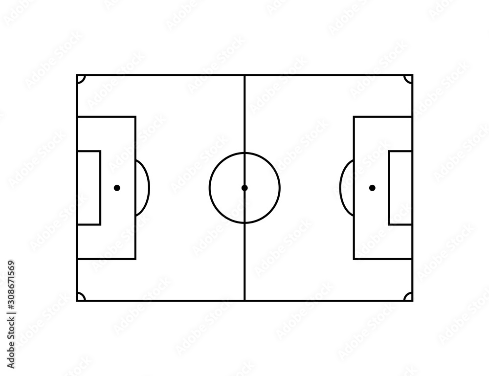line soccer field icon on a white background line soccer field icon on a white background