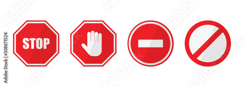 stop set sign in flat style, vector