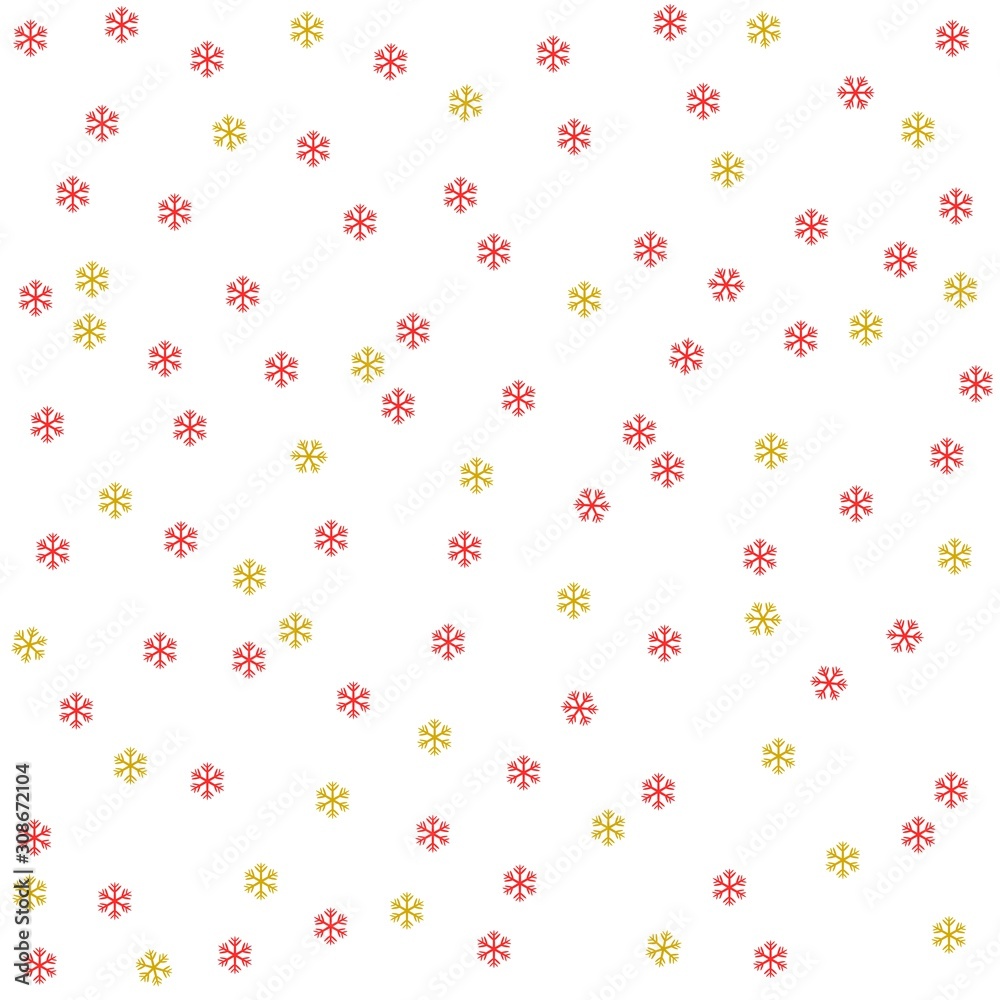 seamless pattern with small snowflakes on white background, vector drawing