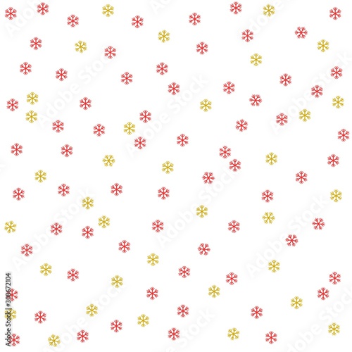 seamless pattern with small snowflakes on white background, vector drawing