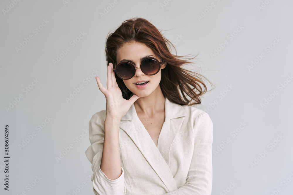 portrait of young woman in glasses portrait of young woman in glasses