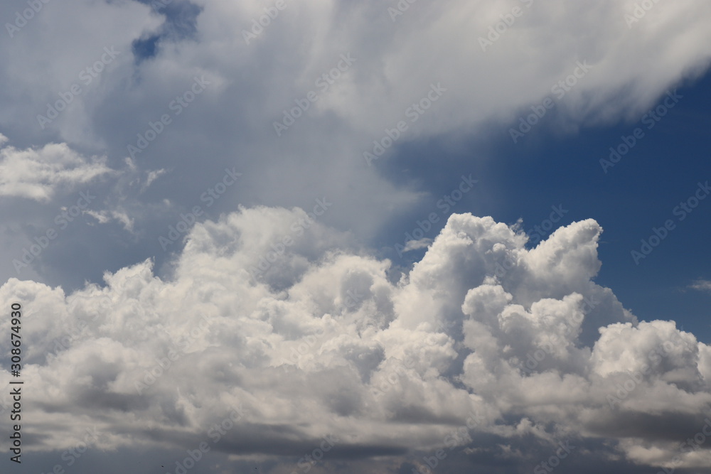 Obraz premium white cloud background and texture.Blue sky background with clouds