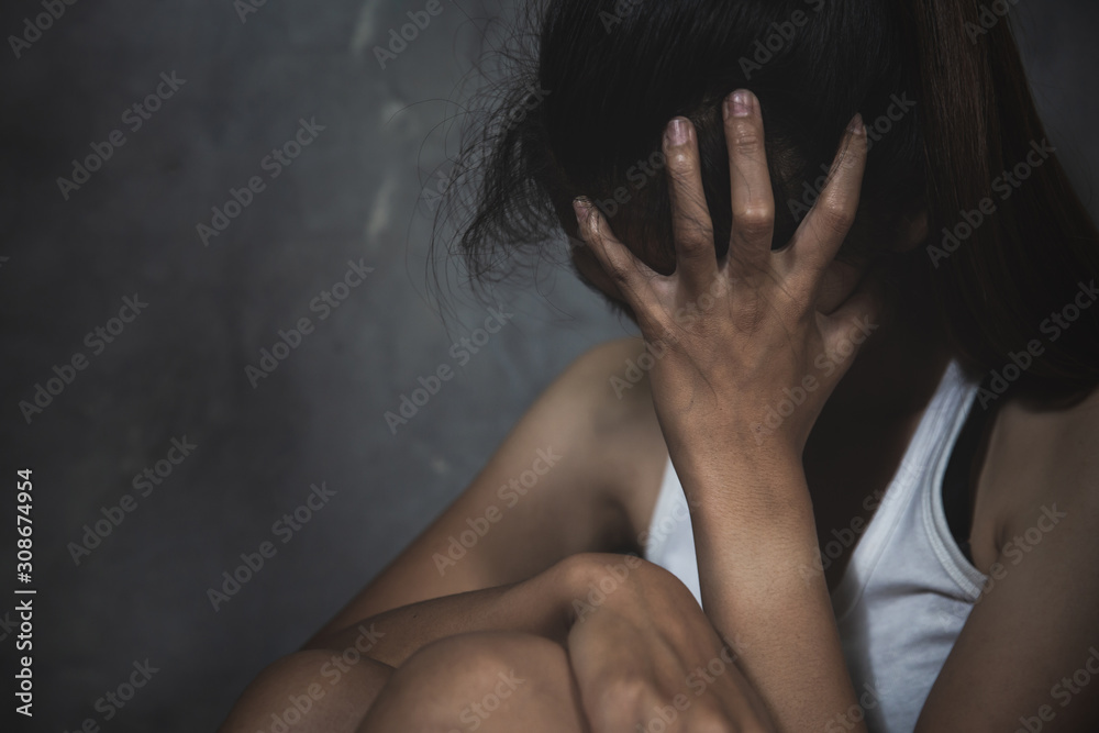 soft focus. young woman sad and fear stressful depressed emotional. stop abusing violence in women,person with health anxiety. Suicidal thoughts. soft focus. young woman sad and fear stressful depressed emotional. stop abusing violence in women,person with health anxiety. Suicidal thoughts.