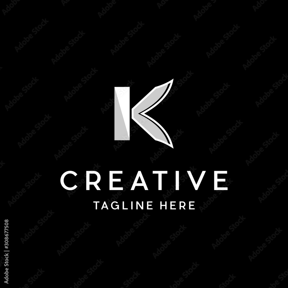 Fototapeta premium Letter K Sharp Knife Creative Editable Icon Logo Design Template Element Vector