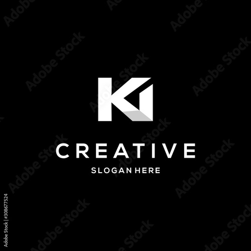 Letter KI Abstract Creative Icon Logo Design Template Element Vector