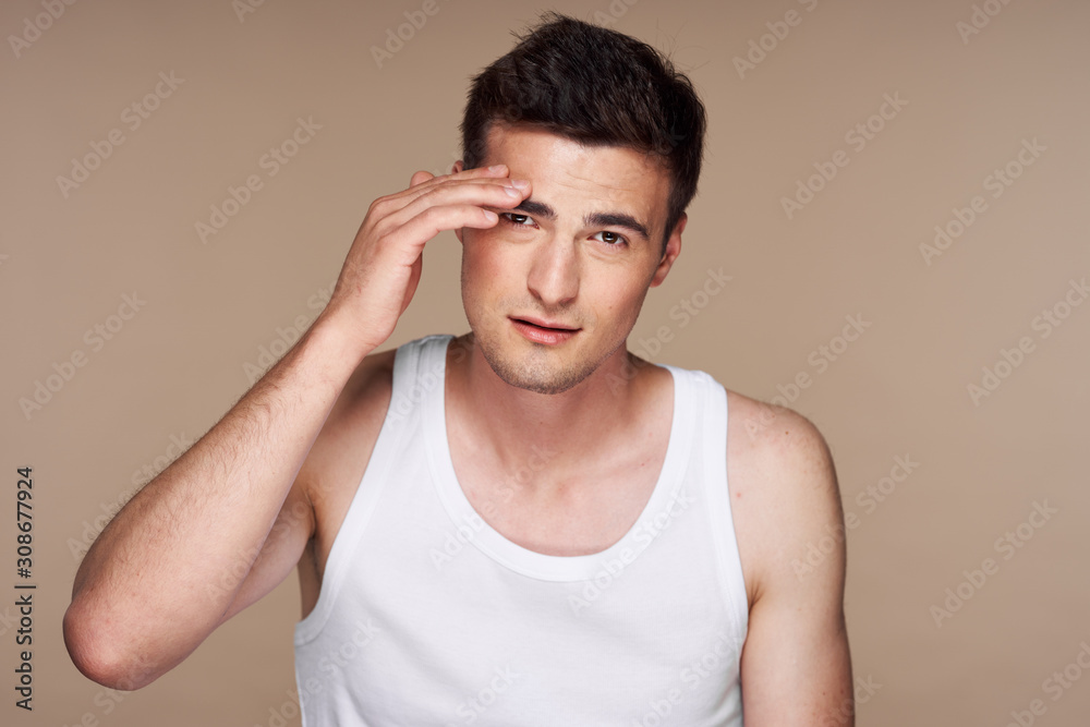 young man with headache young man with headache
