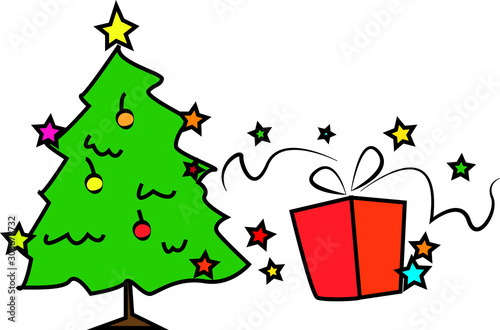 christmas tree and gifts