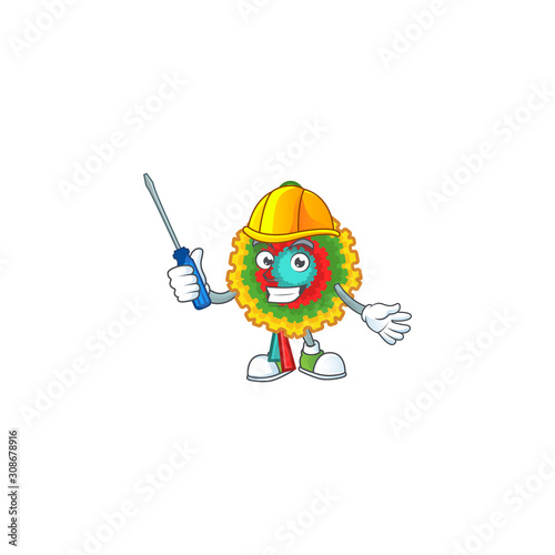 Cool automotive pinata presented in cartoon character style