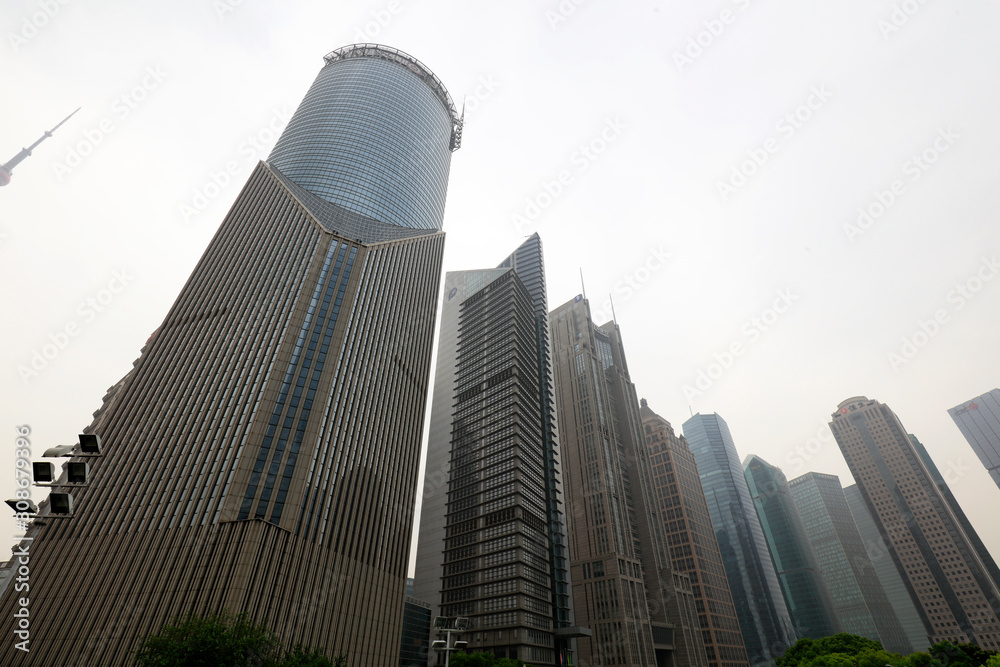 Fototapeta premium Bank of China Tower in Shanghai, China