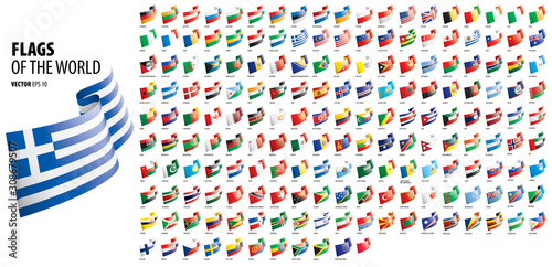 National flags of the countries. Vector illustration on white background