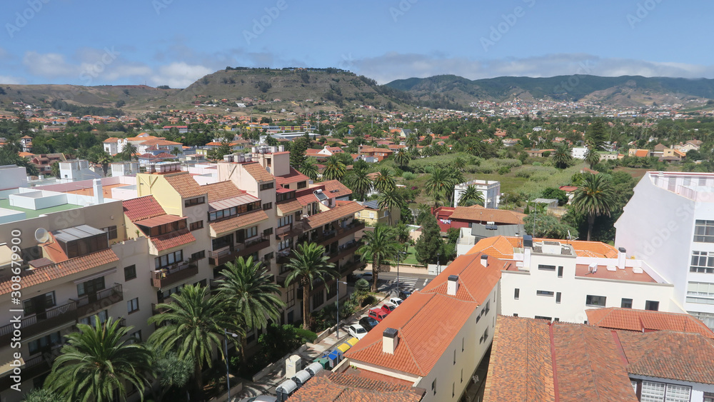 The historic center of the island of Tenerife is the city of San Cristobal de La Laguna. Old European streets and houses of the XVI-XVIII centuries. Travel to Spain to the Canary Islands.