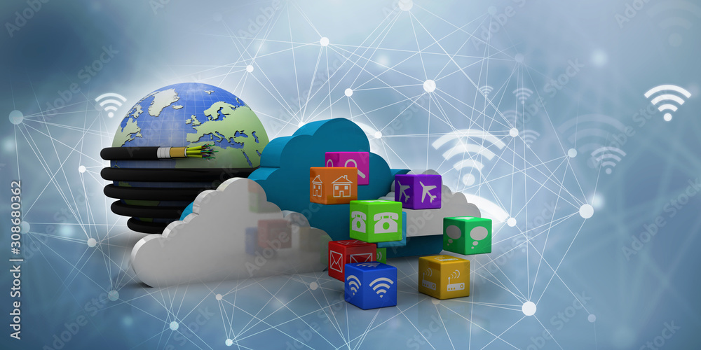 Obraz premium 3d rendering Fiber optical cable detail