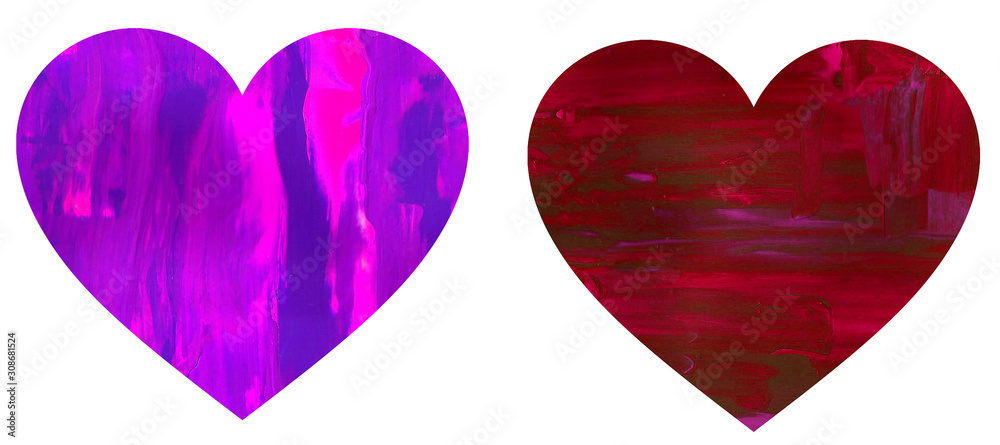 Hand painted hearts. Isolated objects perfect for Valentine's day card or romantic post cards. Hand painted hearts. Isolated objects perfect for Valentine's day card or romantic post cards.