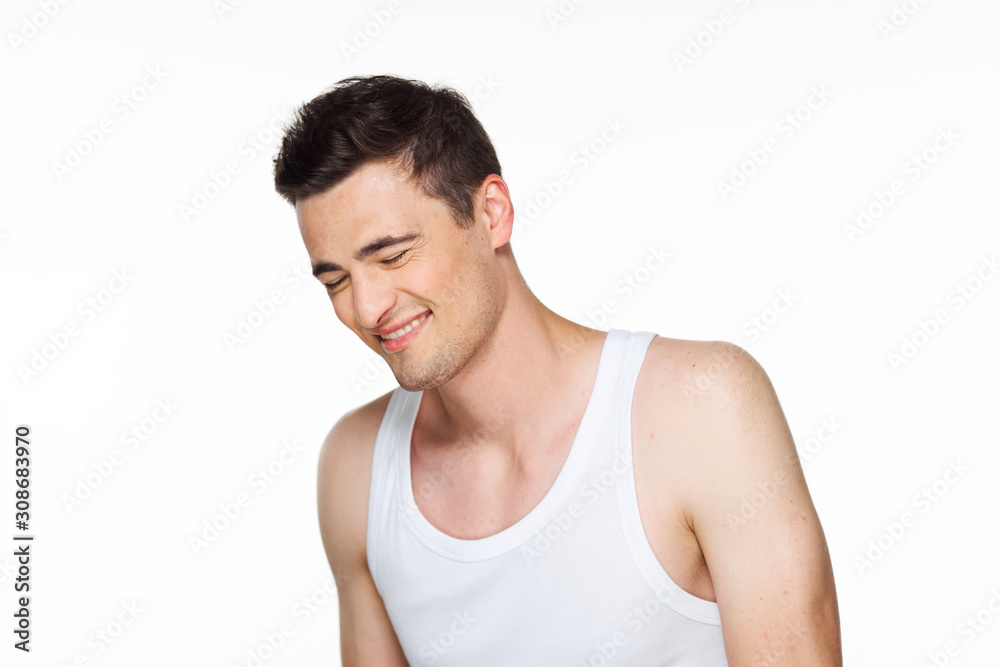 portrait of young man isolated on white background portrait of young man isolated on white background