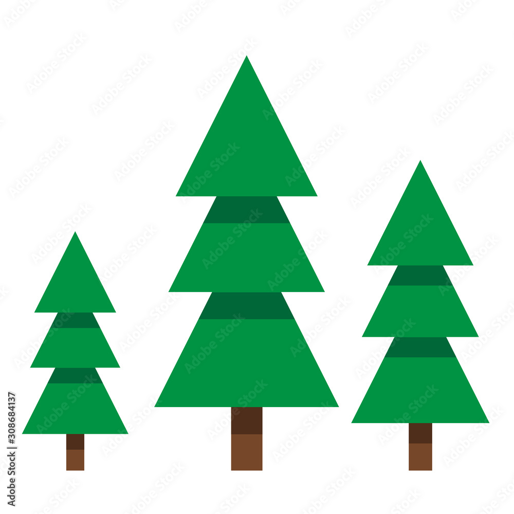Fototapeta premium christmas tree flat icon illustration vector.