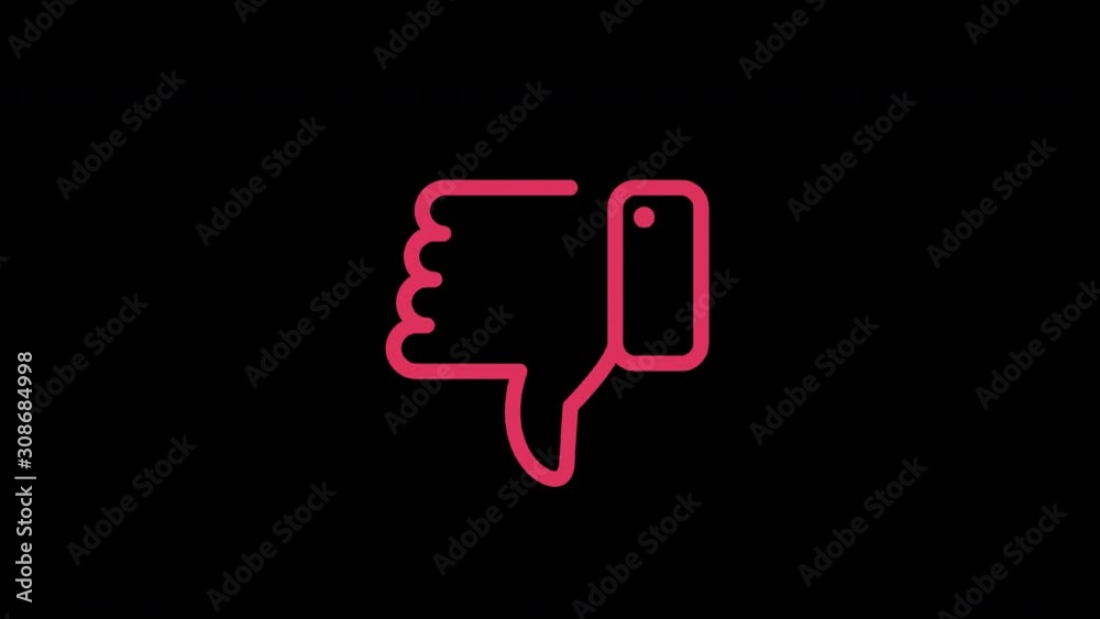 Dislike button. Loop animation in alpha channel. 4K resolution. Dislike button. Loop animation in alpha channel. 4K resolution.
