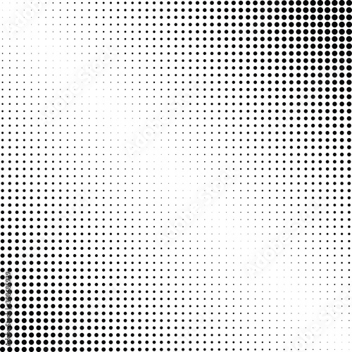 Abstract halftone dotted background. Monochrome pattern with dot and circles.  Vector modern futuristic texture for posters, sites, business cards, cover postcards, interior design, labels, stickers.