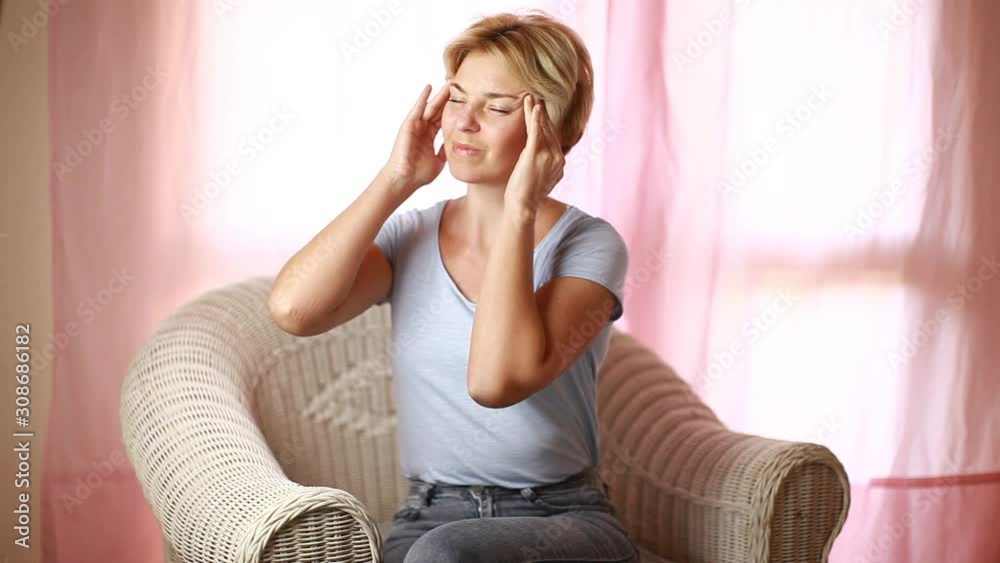 Health And Pain.Young Woman Having Strong Headache. Sick Girl Suffering From Head Migraine, Feeling Pressure And Stress. Health And Pain.Young Woman Having Strong Headache. Sick Girl Suffering From Head Migraine, Feeling Pressure And Stress.