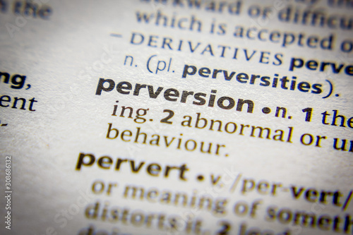 Word or phrase Perversion in a dictionary. photo