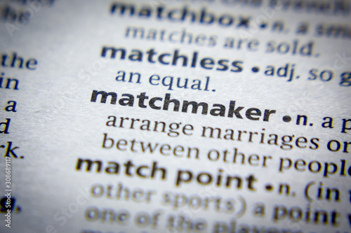 Word or phrase Matchmaker in a dictionary. photo
