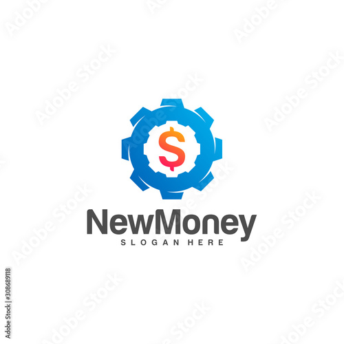 Free Download Gear money logo design concept vector, Simple Money gear logo template, Icon Symbol, Creative design - GFXLoad