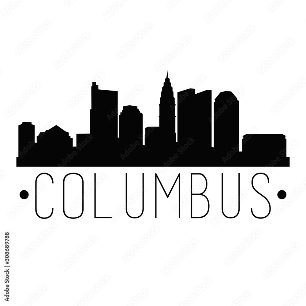 Columbus Ohio Skyline. Silhouette City Design Vector Famous Monuments.