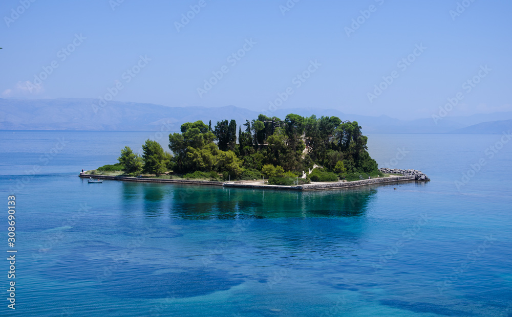 Naklejka premium Small island near Corfu, Greece
