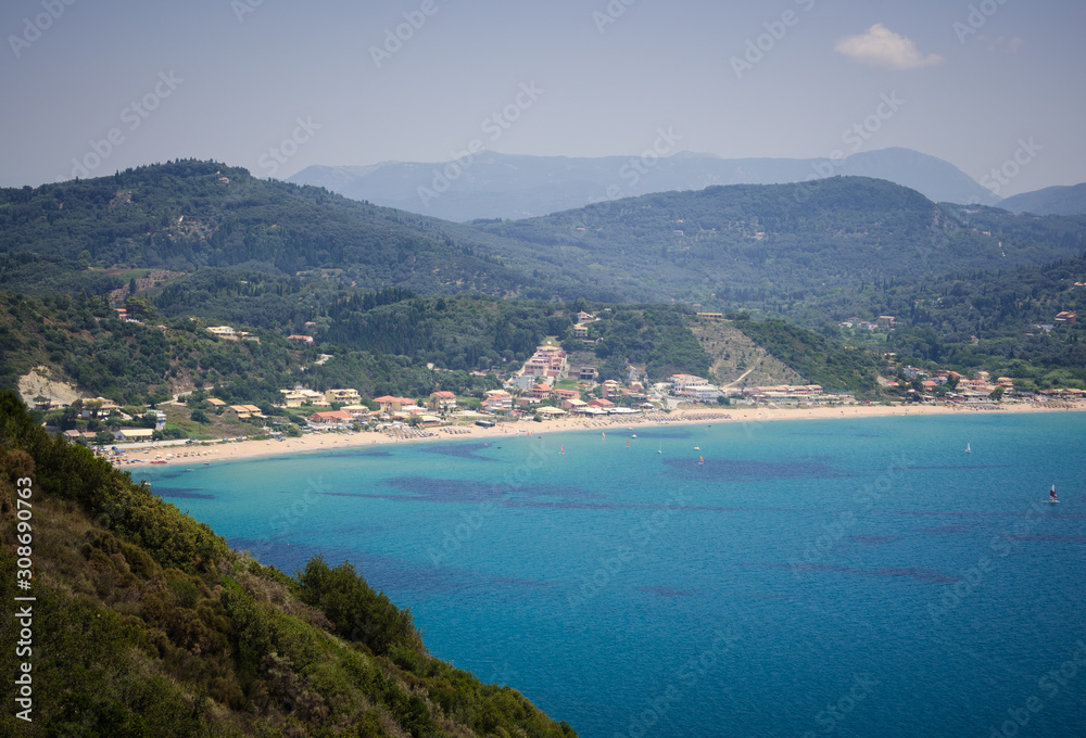 View over Agios Georgios in Corfu, Greece