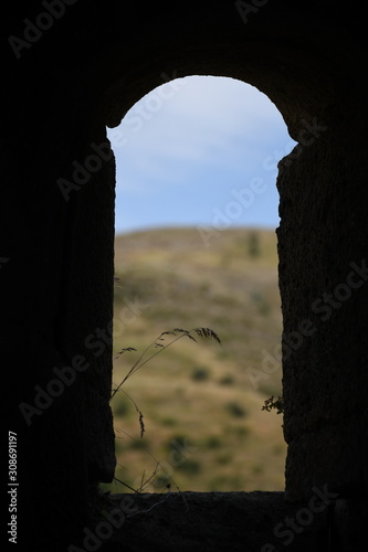 different views of the ruined medieval church in Armenia