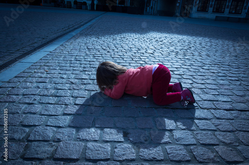 Child having a tantrum in public