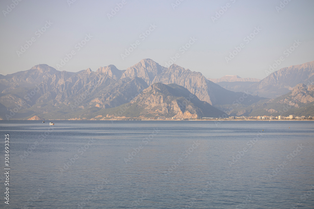 beautiful mountain and seascape background