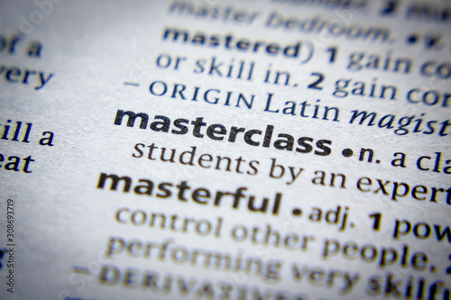 Word or phrase Masterclass in a dictionary. photo
