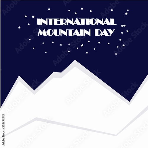 Holiday International Mountain Day Vector Illustration. Suitable for creative greeting card, poster and banner for web design.  Cartoon Calendar for each day on december 11. Flat illustration top view