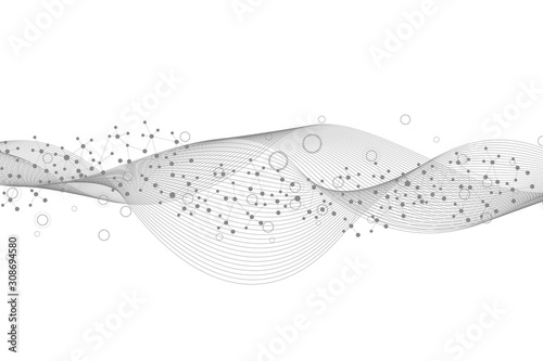 Hexagonal abstract background. Big Data Visualization. Global network connection. Medical, technology, science background. Vector illustration.