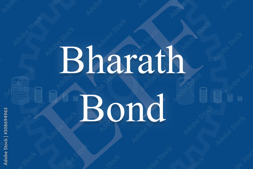 Bhatath Bond an ETF or Exchange Traded Fund on Blue background with stack of coins Bhatath Bond an ETF or Exchange Traded Fund on Blue background with stack of coins