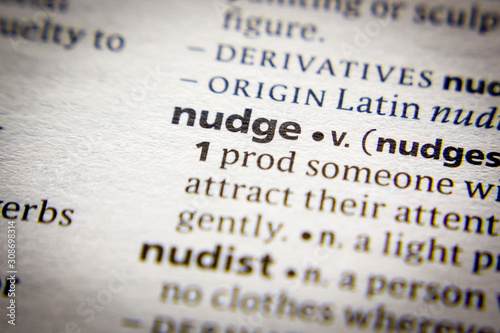 Word or phrase Nudge in a dictionary. photo
