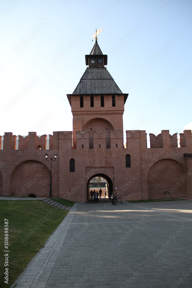 Tower of the Tula Kremlin. Architectural landscape. Tourism In Russia. Travel to Russia