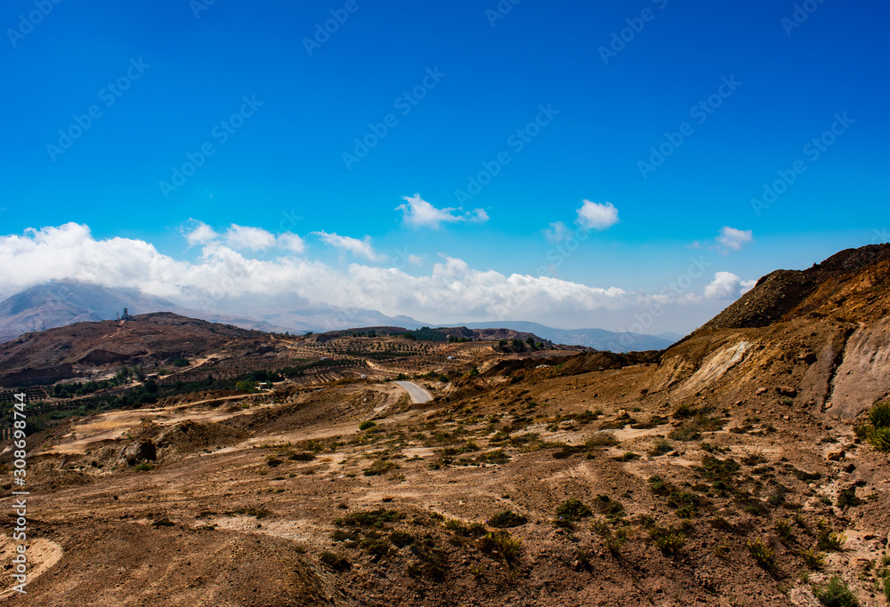 Sannine mountain in Lebanon panoramic view over the landscape