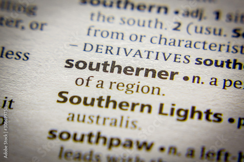 Word or phrase Southerner in a dictionary.
