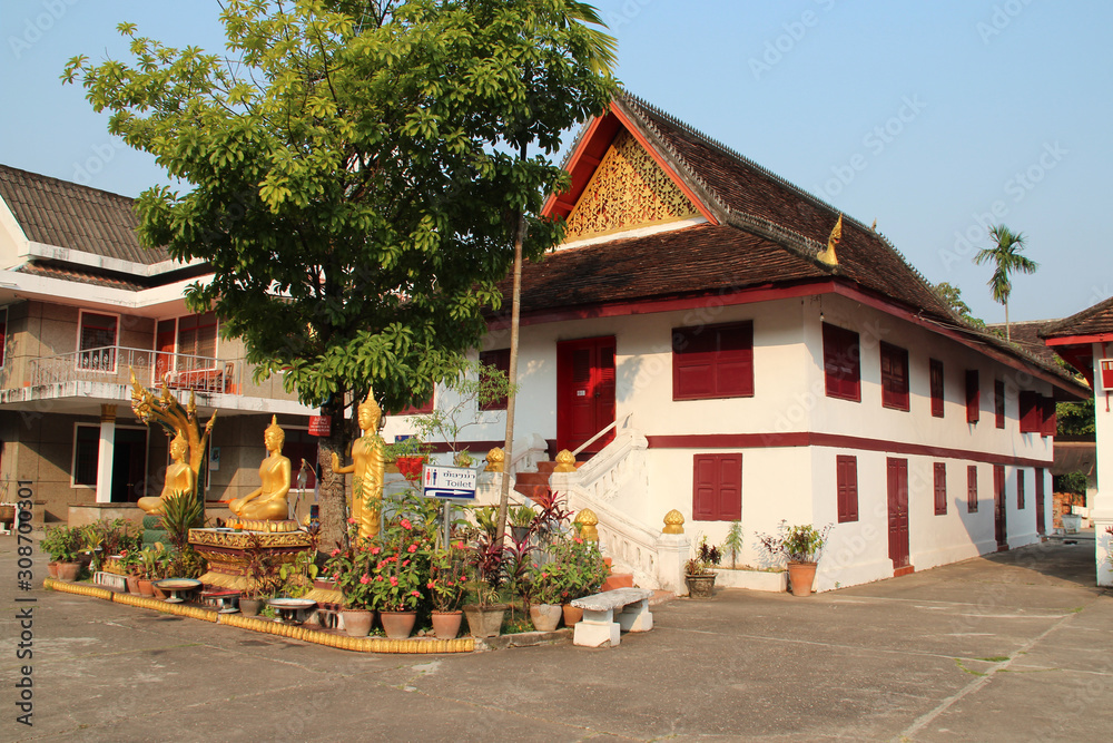 buddhist temple (Wat May Souvannaphouma) in luang prabang (laos)
