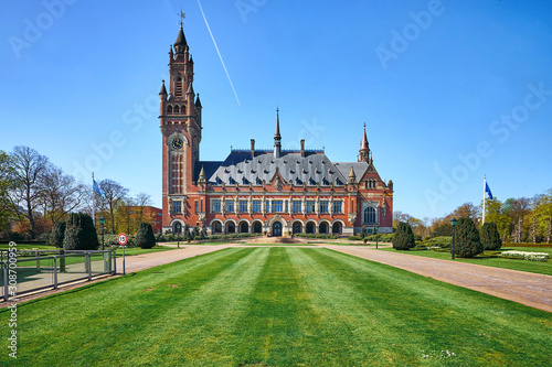 The Peace Palace building of the international Court of Justice in the Hague city