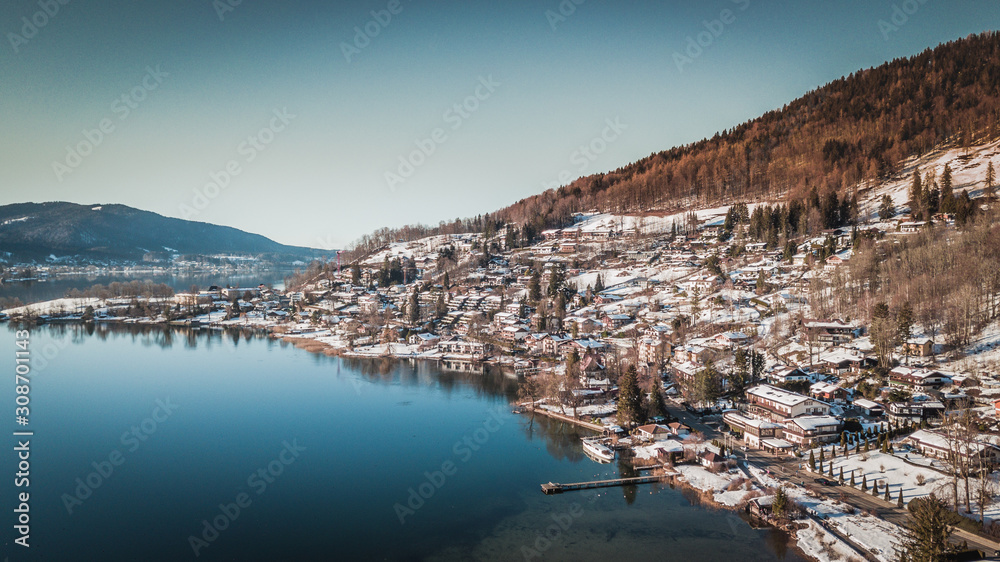 Tegernsee lake and the town