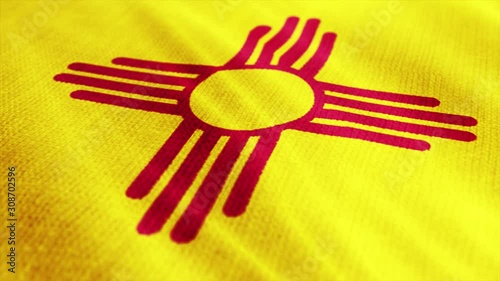 USA State New Mexico flag is waving 3D rendering.