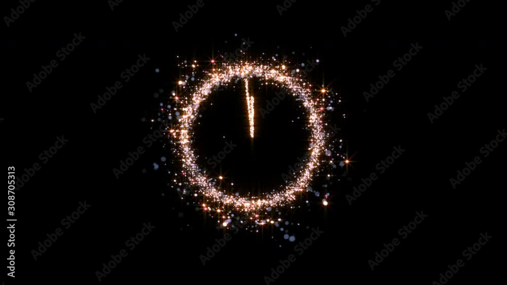 magic clock shows midnight on dark