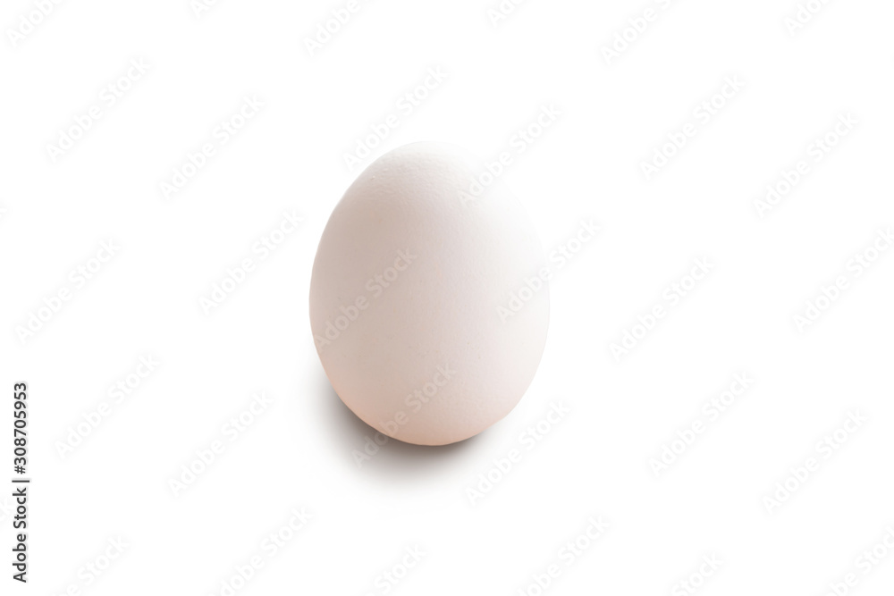 Single white egg cutout isolated on white background Single white egg cutout isolated on white background