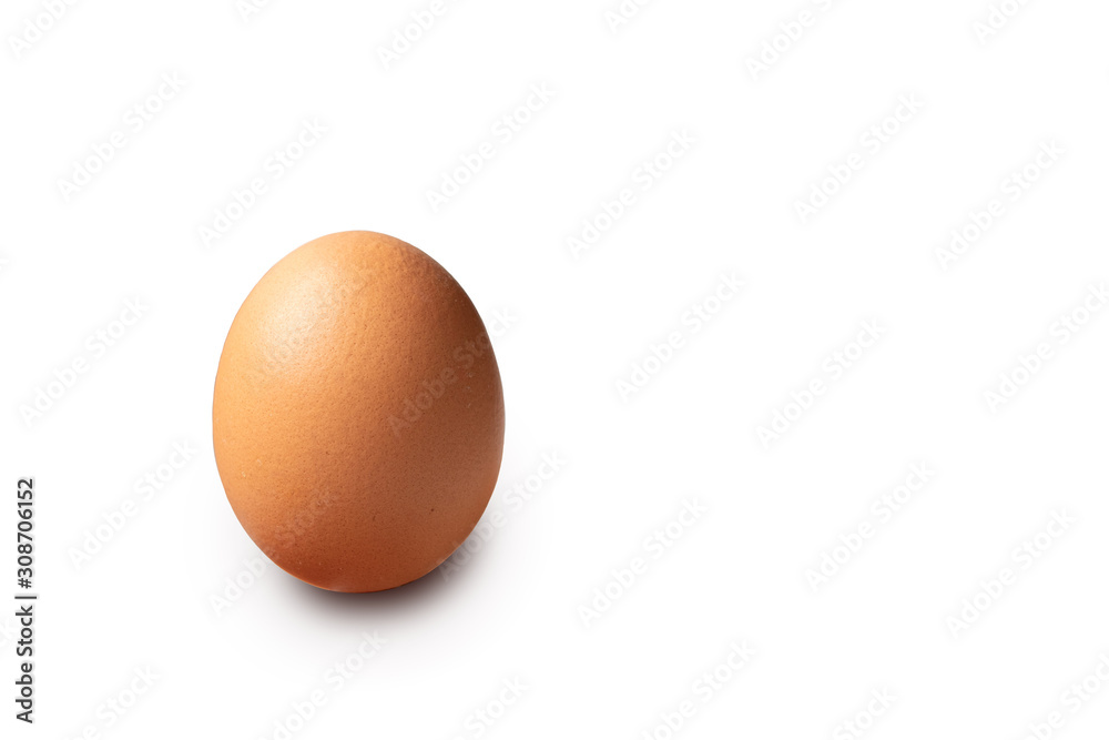 Single brown chicken egg isolated on white background cutout Single brown chicken egg isolated on white background cutout