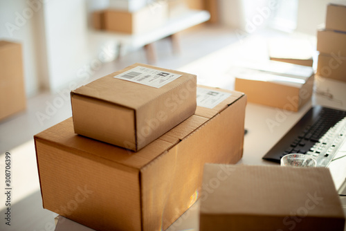 Parcel ready for shipment, no people